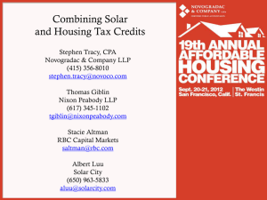 Combining Solar and Housing Tax Credits
