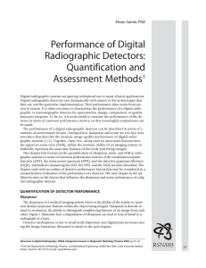 Performance of Digital Radiographic Detectors: Quantification and Assessment Methods