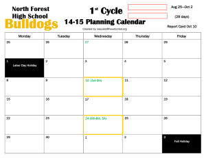 1 Cycle  14-15 Planning Calendar