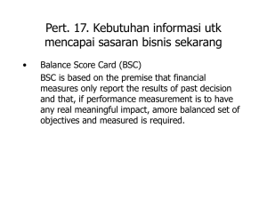 Pert. 17. Kebutuhan informasi utk mencapai sasaran bisnis sekarang