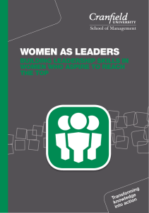 WOMEN AS LEADERS BUILDING LEADERSHIP SKILLS IN WOMEN WHO ASPIRE TO REACH