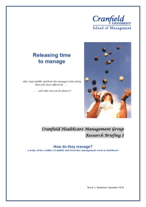 Releasing time to manage