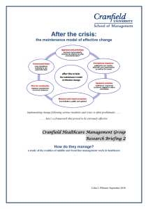 After the crisis:  the maintenance model of effective change