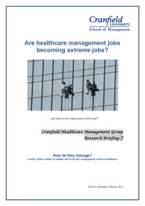 Are healthcare management jobs extreme 7 Cranfield Healthcare Management Group