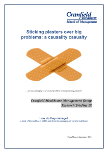 Sticking plasters over big problems: a causality casualty 13 Cranfield Healthcare Management Group