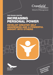 INCREASING PERSONAL POWER DEVELOP GREATER SELF AWARENESS AND A POWERFUL
