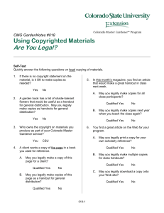 Are You Legal? Using Copyrighted Materials CMG GardenNotes #018