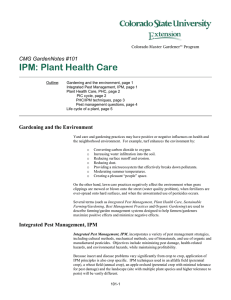 IPM: Plant Health Care CMG GardenNotes #101