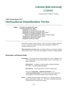Horticultural Classification Terms CMG GardenNotes #121