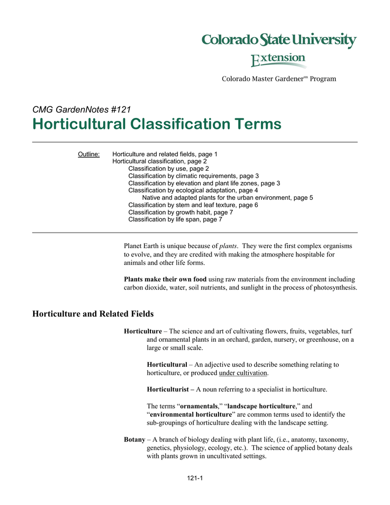 Classification of horticultural crops based on season