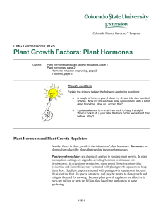 Plant Growth Factors: Plant Hormones  CMG GardenNotes #145