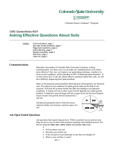 Asking Effective Questions About Soils CMG GardenNotes #251