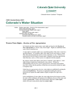 Colorado’s Water Situation  CMG GardenNotes #261