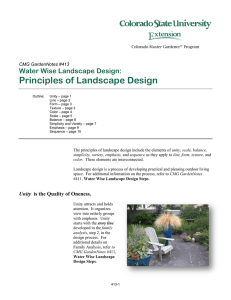 Principles of Landscape Design Water Wise Landscape Design:  CMG GardenNotes #413