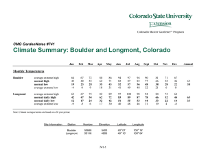 Climate Summary: Boulder and Longmont, Colorado  CMG GardenNotes #741 Monthly Temperatures
