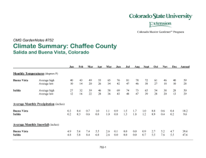 Climate Summary: Chaffee County Salida and Buena Vista, Colorado  CMG GardenNotes #752