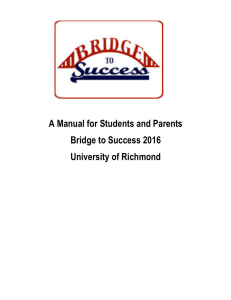 A Manual for Students and Parents Bridge to Success 2016