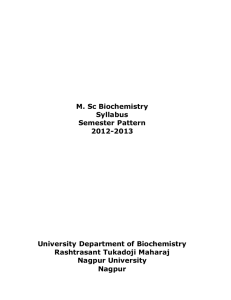 M. Sc Biochemistry Syllabus Semester Pattern