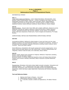 M. Sc.-I (PHYSICS) Paper-I Mathematical Physics &amp; Computational Physics