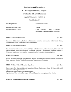 Engineering and Technology, R.T.M. Nagpur University, Nagpur. Syllabus for B.E. (First Semester)