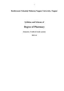 Degree of Pharmacy  Syllabus and Scheme of