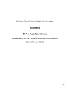 Prospectus M. A. in Public Administration