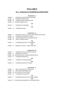 SYLLABUS M. A.  (TRAVEL &amp; TOURISM) EXAMINATION