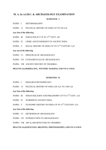 M. A. In A.I.H.C. &amp; ARCHAEOLOGY EXAMINATION