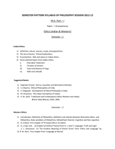 SEMESTER PATTERN SYLLABUS OF PHILOSOPHY SESSION 2012-13 M.A. Part – I