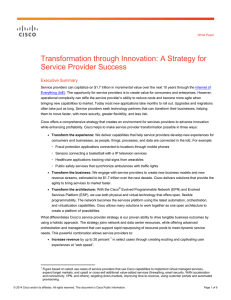 Transformation through Innovation: A Strategy for Service Provider Success Executive Summary