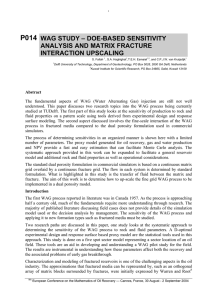 P014 WAG STUDY – DOE-BASED SENSITIVITY ANALYSIS AND MATRIX FRACTURE INTERACTION UPSCALING
