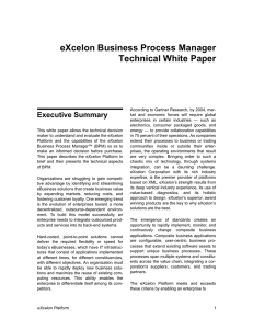 eXcelon Business Process Manager Technical White Paper Executive Summary