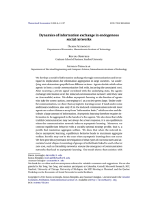Dynamics of information exchange in endogenous social networks aron Acemoglu D