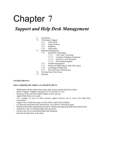 Chapter 7 Support and Help Desk Management