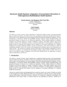 Electronic Health Systems: Integration of Inconsistent Information in