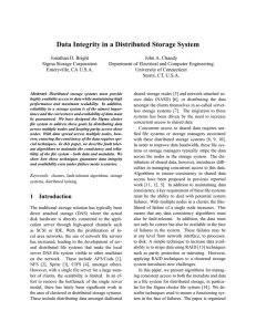 Data Integrity in a Distributed Storage System