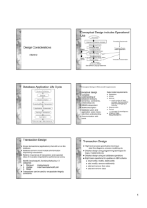 Conceptual Design includes Operational Use Design Considerations