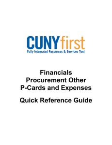 Financials Procurement Other P-Cards and Expenses Quick Reference Guide
