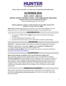 SUMMER 2016 EDUCATION  ABROAD City University of New York