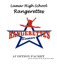 Rangerettes  Lamar High School Audition packet