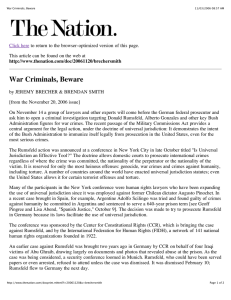 War Criminals, Beware