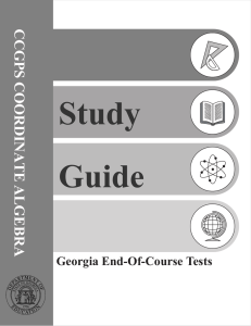 Study Guide  CCGPS COORDINATE