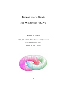 Fermat User’s Guide For Windows95/98/NT Robert H. Lewis