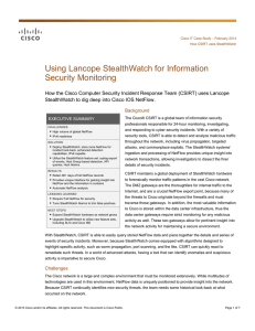 Using Lancope StealthWatch for Information Security Monitoring