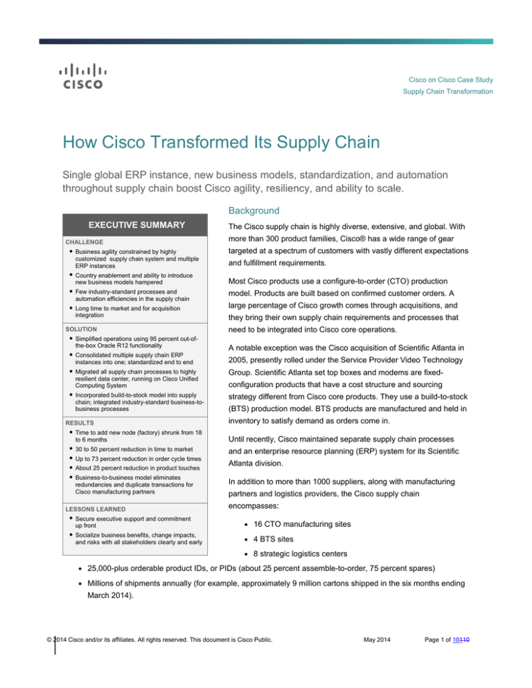 cisco supply chain case study