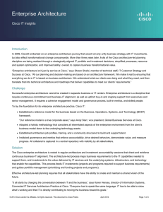 Enterprise Architecture Cisco IT Insights  Introduction