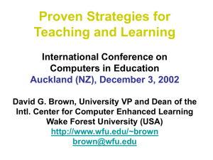 Proven Strategies for Teaching and Learning International Conference on Computers in Education