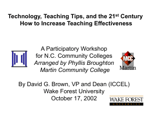 Technology, Teaching Tips, and the 21 Century How to Increase Teaching Effectiveness