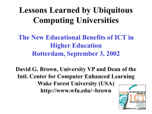Lessons Learned by Ubiquitous Computing Universities Higher Education
