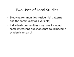 Two Uses of Local Studies 